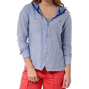 Horny Toad Souffle Organic Cotton Striped Zip Up Hoodie